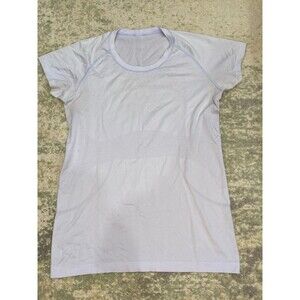 Lululemon Swiftly Tech Short Sleeve Shirt Size 12 Light Blue/White-ish